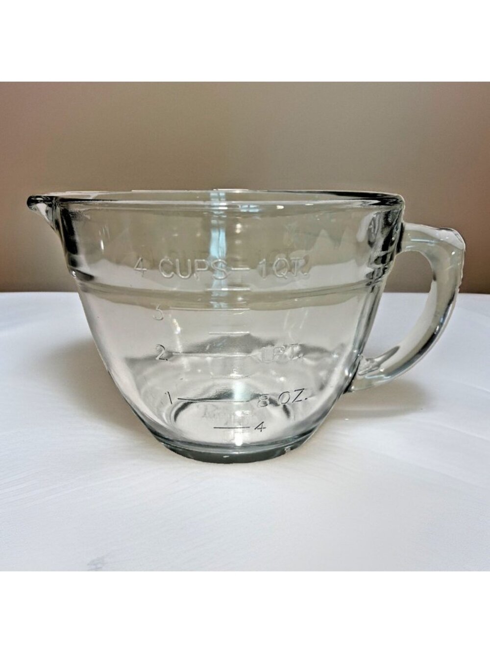 Pampered Chef 4 Cup 1 Qt. Quart Glass Measuring Mixing Batter Bowl NO LID